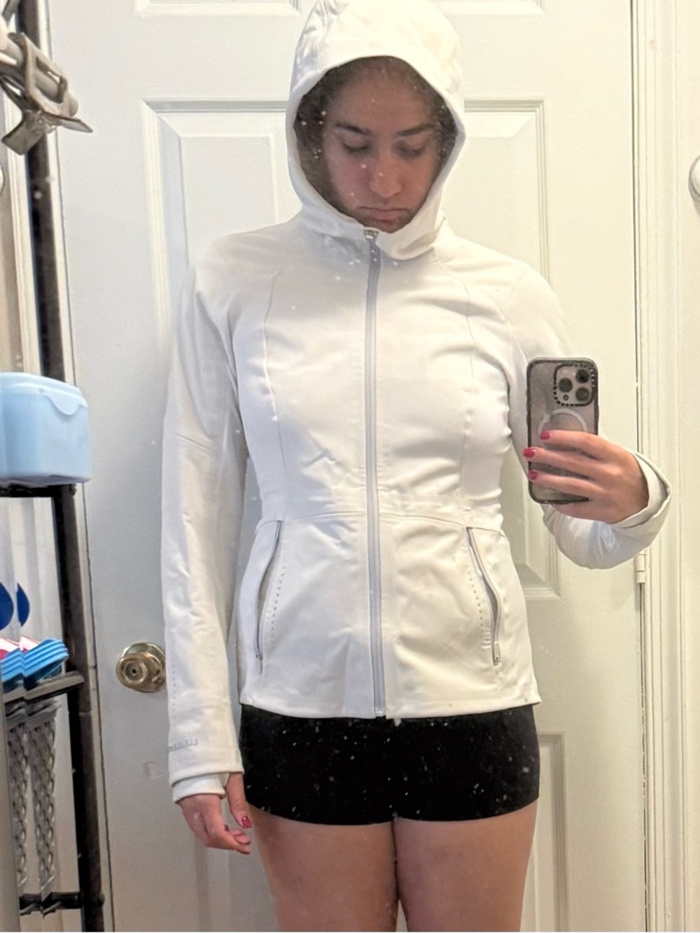 lululemon athletica White Hooded Zip Jacket